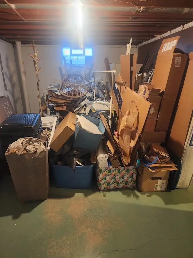 Roll-off dumpster container at job site for 6 Yard Dumpster Rental in Solon